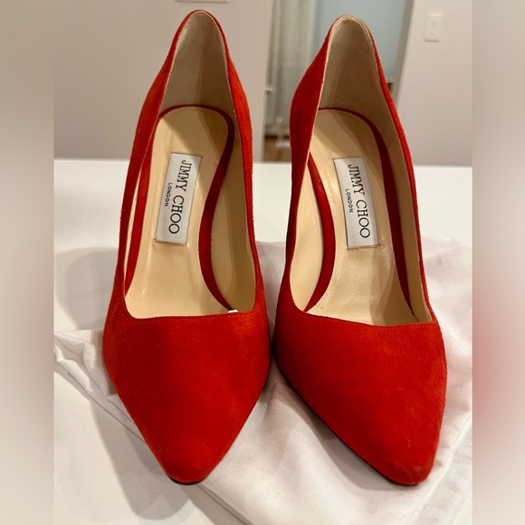 ❤️ Jimmy Choo Romy 100 red suede pumps - Picture 4 of 6